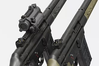 create realistic 3d weapon models and game ready assets for games