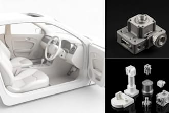 create precise 3d cad models product design  cad work mechanical design objects