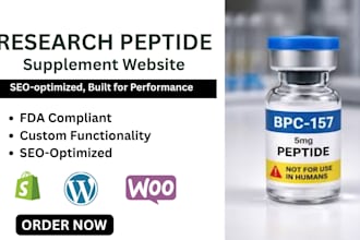 build peptide website, research peptide store, wordpress supplement website