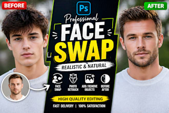 do realistic face swap and face replacement in photos