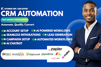 setup hubspot, gohighlevel crm, pipedrive CRM, zoho crm automation with ai agent