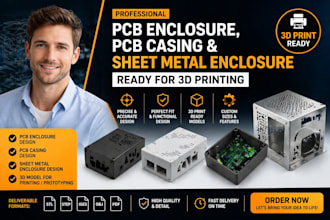 design pcb enclosure, pcb casing and sheet metal enclosure ready for 3d printing