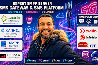 setup smpp gateway, jasmin SMS gateway, kannel SMS gateway and other