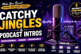 sing a catchy podcast intro, outro, and brand jingles with commercial jingle