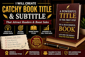 craft a catchy book title and subtitle, ebook title ideas, and book naming