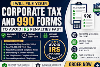 file corporate tax return and form 990 for irs compliance to avoid penalties