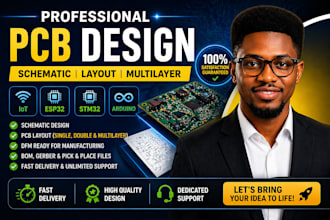 do pcb design, schematic, multilayer, pcb layout for iot, esp32,stm32 projects