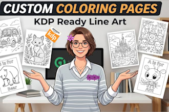 design KDP ready coloring book pages with line art