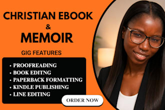 line edit proofread non fiction christian ebook memoir kdp paperback formatting