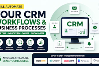 build CRM automation for leads, follow ups using espocrm vtiger zapier make com