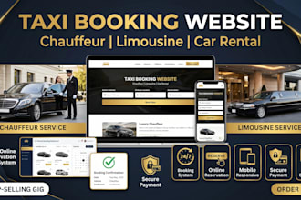 design taxi booking website with chauffeur limousine car rental booking system