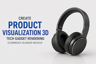 create product visualization 3d, tech gadget rendering, ecommerce blender mockup
