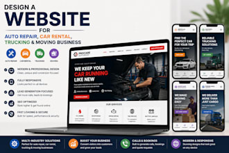 design a website for auto repair car rental trucking and moving business