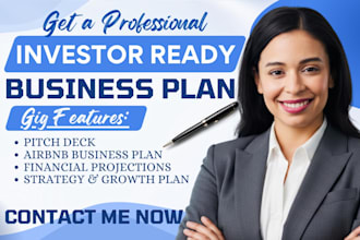 create airbnb business plan, short term rental financial projections, pitch deck