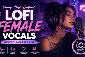 be your female vocalist for lofi pop, dark pop and chill vocals