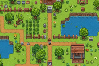 design top down pixel art tilesets, tilemaps, and game environments