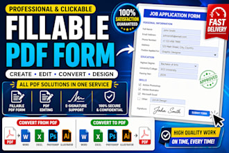 make editable fillable PDF form design