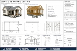 do structural design calculations for slab, beam, column and foundation