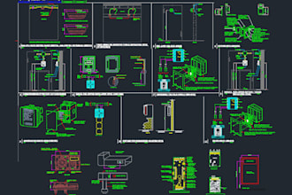 draw architectural floor plans and design drawings in autocad 2d dimension