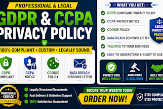 write gdpr compliant privacy policy, ccpa notice for your website compliance