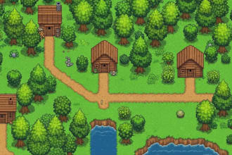 do 2d top down pixel art rpg game map tileset background game asset pixel art