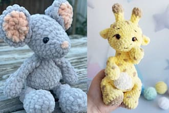 do custom handmade animal plush toy crochet kawaii plushie amigurumi plush toy