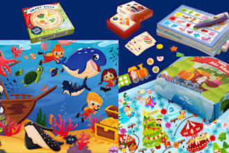 custom card game design educational kids playing card mockup flashcard box