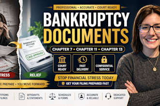 prepare bankruptcy court petition affidavit chapter 7 11 13