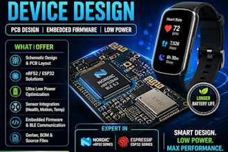 develop iot wearable ble device design, pcb and embedded firmware nrf52 esp32