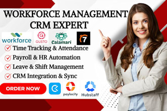 setup workforce management clockify paylocity hubstaff calamari telagus crm