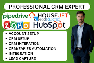 setup pipedrive zoho crm housejet hubspot automation leadsquared integration
