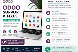 help you with odoo setup, fixes and functional support