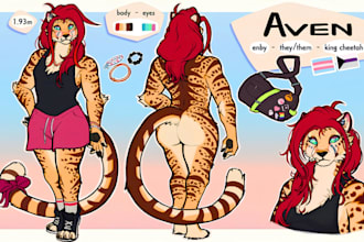 furry ref sheet furry art nsfw or sfw character, fursona oc reference sheet