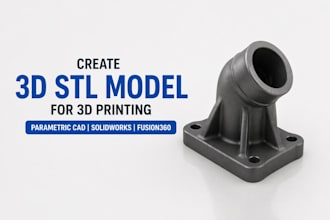 create custom 3d stl model for 3d printing, parametric cad solidworks fusion360