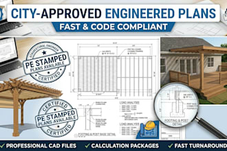 design engineered deck, pergola, and patio cover plans for building permits