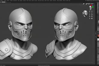 sculpt custom 3d busts, masks, helmets and armor for 3d printing