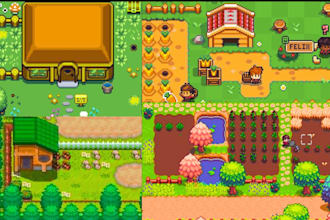 do top down pixel art tileset 2d platformer tileset rpg maker map indie game