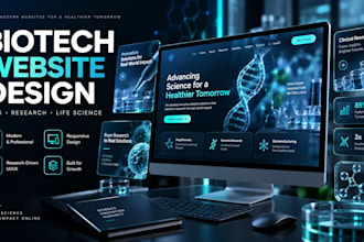 build a professional biotech laboratory research website, life science website
