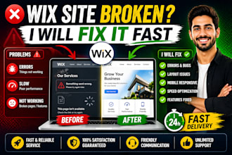 fix wix website problems, layout, and responsiveness issues, wix seo fix