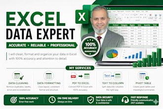 be your excel expert for data cleaning, formatting