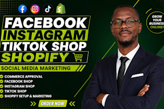 setup tiktok shop,instagram shop,facebook shop or shopify clothing store website