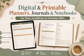 design professional canva pro templates for journals and planners