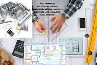 do electrical tender, cost estimations, quantity takeoff, material takeoff, boq