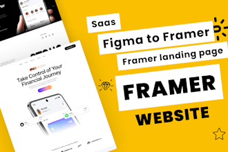 design framer website, figma to framer or saas landing page