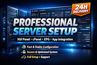 configure and setup table xui one server, xtrean ui , cpanel, epg setup with app