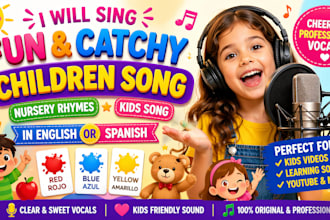 sing fun children song, nursery rhymes, kids song in english or spanish