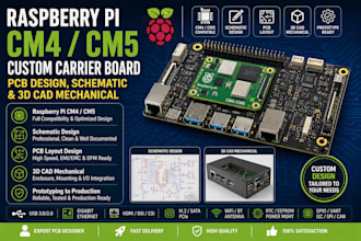 raspberry pi cm4 cm5 carrier board pcb design, schematic and 3d cad mechanical