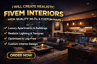 a custom fivem mlo interior and exterior design, custom mlo design