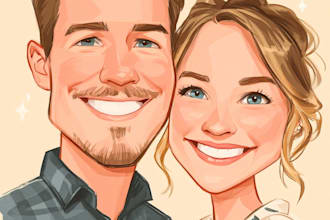 do couple caricature illustration for you