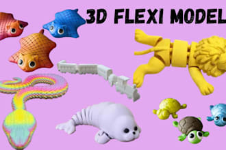 sculpt 3d articulated model 3d flexi toy, bjd articulated doll for 3d printing